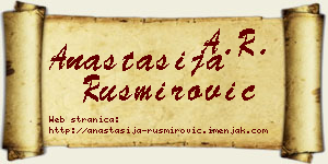 Anastasija Rusmirović vizit kartica